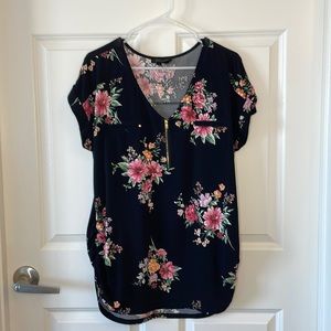 Sweet Wanderer Maternity Black Floral Top
